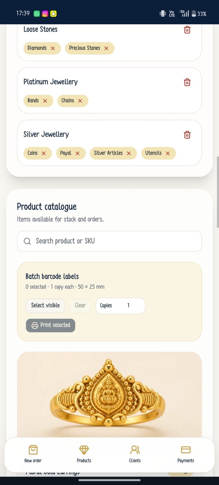 Batch barcode label printing in Gold CRM