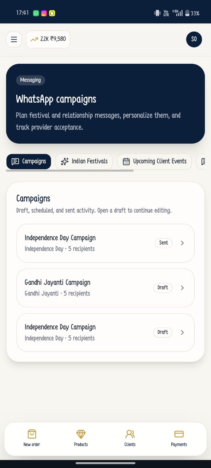 Gold CRM direct WhatsApp campaign management